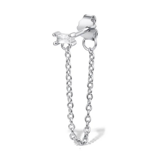 Dew Drop Chain Studs - Crystal